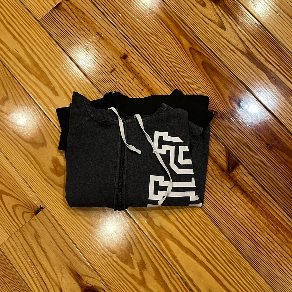 PINK Victoria's Secret Black and Grey Hoodie